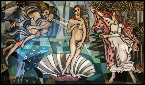 "Botticelli's Venus"  60" X 102"  acrylic on canvas